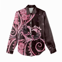 New Zealand Valentine Women Casual Shirt Aroha Sweet Pink Piwakawaka LT05 - Polynesian Pride
