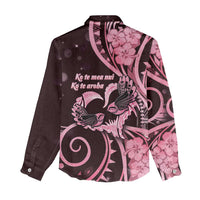 New Zealand Valentine Women Casual Shirt Aroha Sweet Pink Piwakawaka LT05 - Polynesian Pride