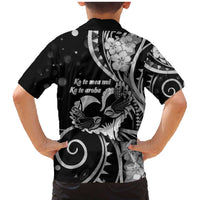 New Zealand Valentine Family Matching Mermaid Dress and Hawaiian Shirt Aroha Gray Piwakawaka LT05 - Polynesian Pride