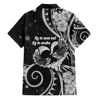 New Zealand Valentine Family Matching Short Sleeve Bodycon Dress and Hawaiian Shirt Aroha Gray Piwakawaka LT05 - Polynesian Pride