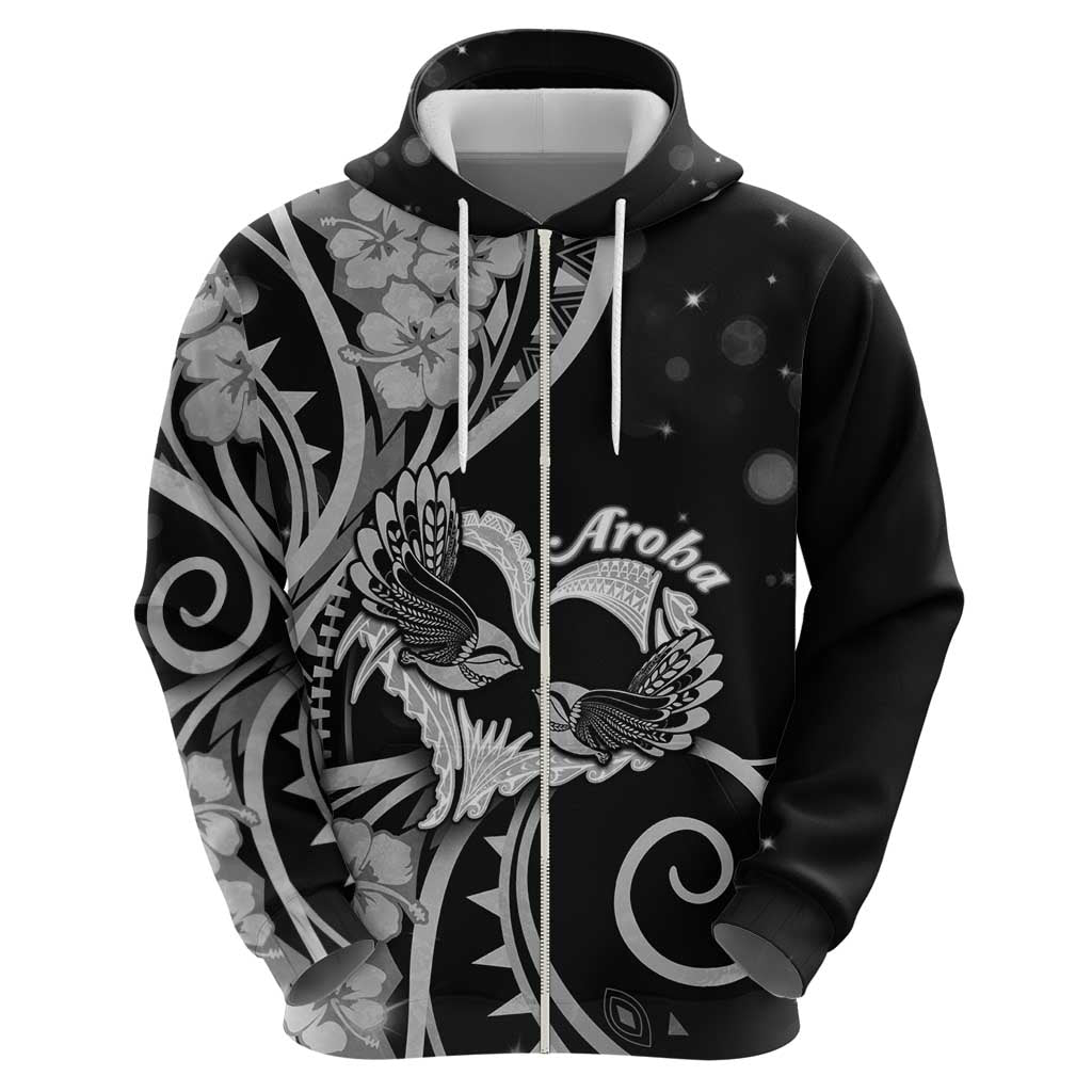 New Zealand Valentine Hoodie Aroha Gray Piwakawaka