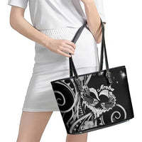 New Zealand Valentine Leather Tote Bag Aroha Gray Piwakawaka