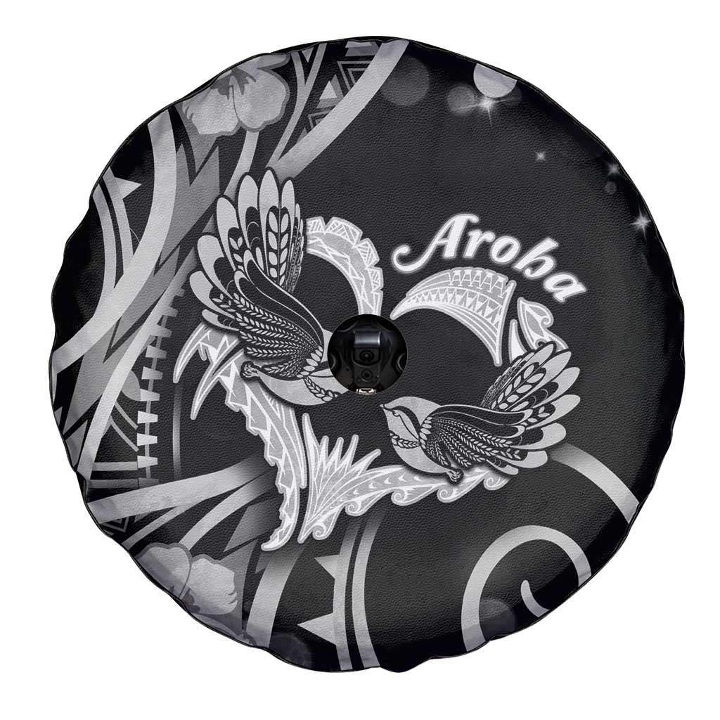 New Zealand Valentine Spare Tire Cover Aroha Gray Piwakawaka