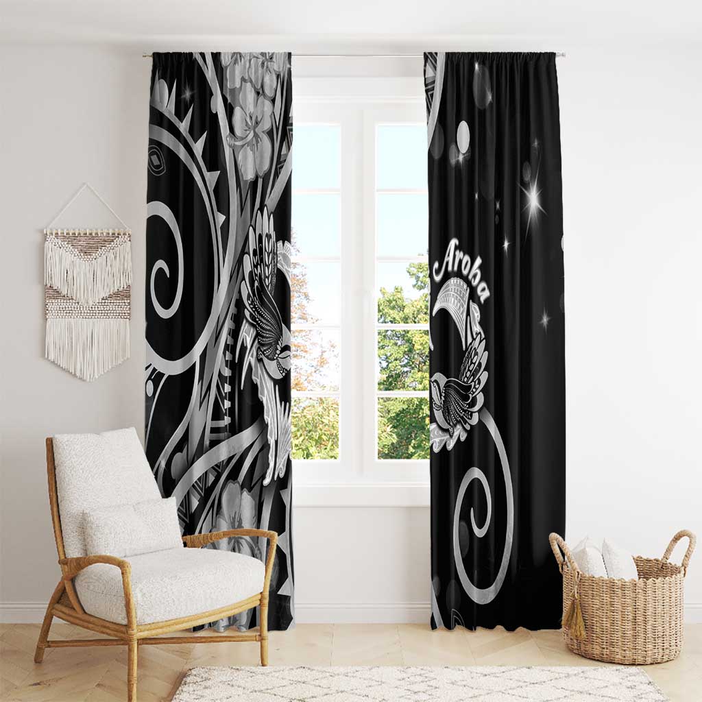 New Zealand Valentine Window Curtain Aroha Gray Piwakawaka