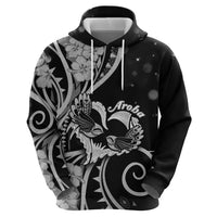 New Zealand Valentine Zip Hoodie Aroha Gray Piwakawaka