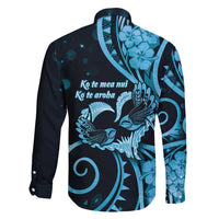 New Zealand Valentine Family Matching Summer Maxi Dress and Hawaiian Shirt Aroha Cyan Piwakawaka LT05 - Polynesian Pride