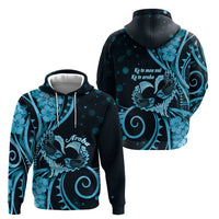 New Zealand Valentine Hoodie Aroha Cyan Piwakawaka