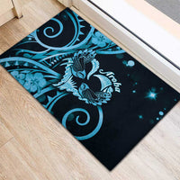 New Zealand Valentine Rubber Doormat Aroha Cyan Piwakawaka