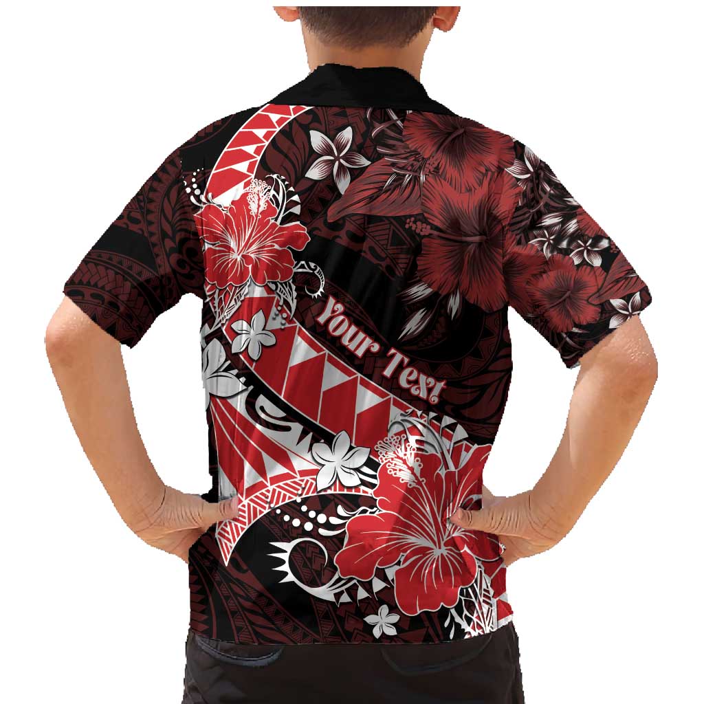 Personalised Hawaii Valentine Day Family Matching Mermaid Dress and Hawaiian Shirt Polynesian Hibiscus Art Style Red LT05 - Polynesian Pride