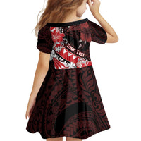 Personalised Hawaii Valentine Day Family Matching Off Shoulder Maxi Dress and Hawaiian Shirt Polynesian Hibiscus Art Style Red LT05 - Polynesian Pride