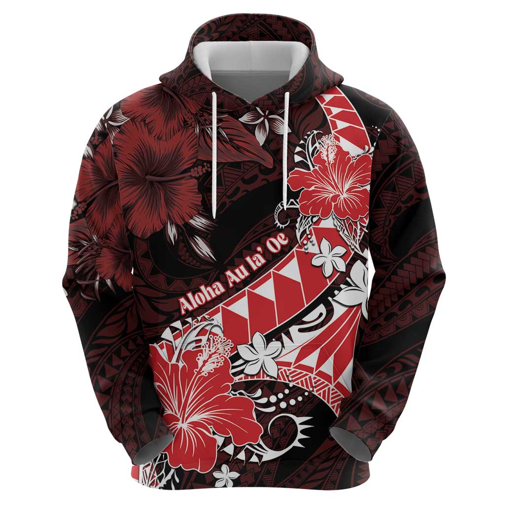 Personalised Hawaii Valentine Day Zip Hoodie Polynesian Hibiscus Art Style Red LT05 - Polynesian Pride