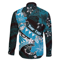 Personalised Hawaii Valentine Day Family Matching Tank Maxi Dress and Hawaiian Shirt Polynesian Hibiscus Art Style Turquoise LT05 - Polynesian Pride