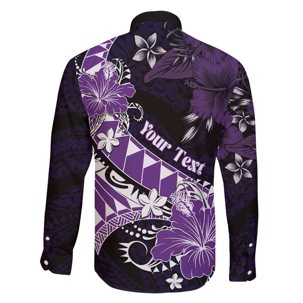 Personalised Hawaii Valentine Day Family Matching Summer Maxi Dress and Hawaiian Shirt Polynesian Hibiscus Art Style Purple LT05 - Polynesian Pride