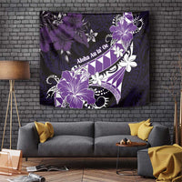 Hawaii Valentine Day Tapestry Polynesian Hibiscus Art Style Purple LT05 Purple - Polynesian Pride