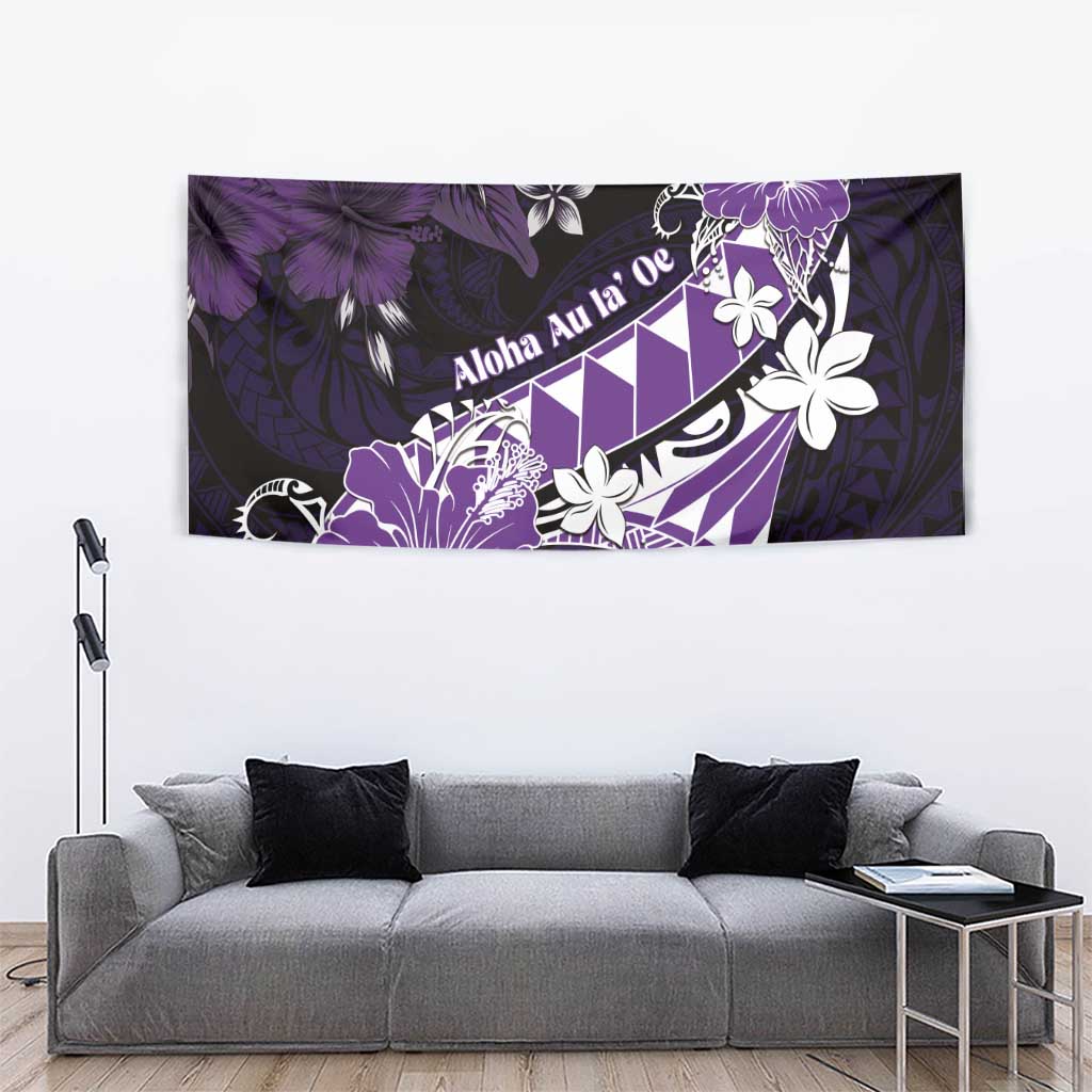 Hawaii Valentine Day Tapestry Polynesian Hibiscus Art Style Purple LT05 - Polynesian Pride