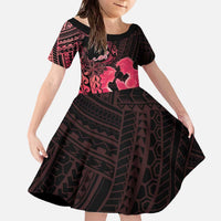 Alofa Samoa Valentine Red Family Matching Off The Shoulder Long Sleeve Dress and Hawaiian Shirt Love Is The Greatest Thing LT05 - Polynesian Pride