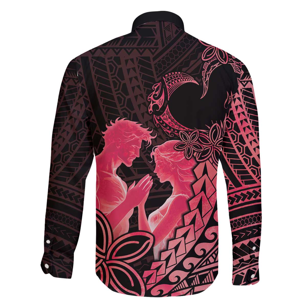 Alofa Samoa Valentine Red Family Matching Off The Shoulder Long Sleeve Dress and Hawaiian Shirt Love Is The Greatest Thing LT05 - Polynesian Pride