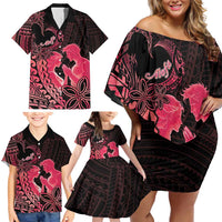 Alofa Samoa Valentine Red Family Matching Off Shoulder Short Dress and Hawaiian Shirt Love Is The Greatest Thing LT05 - Polynesian Pride