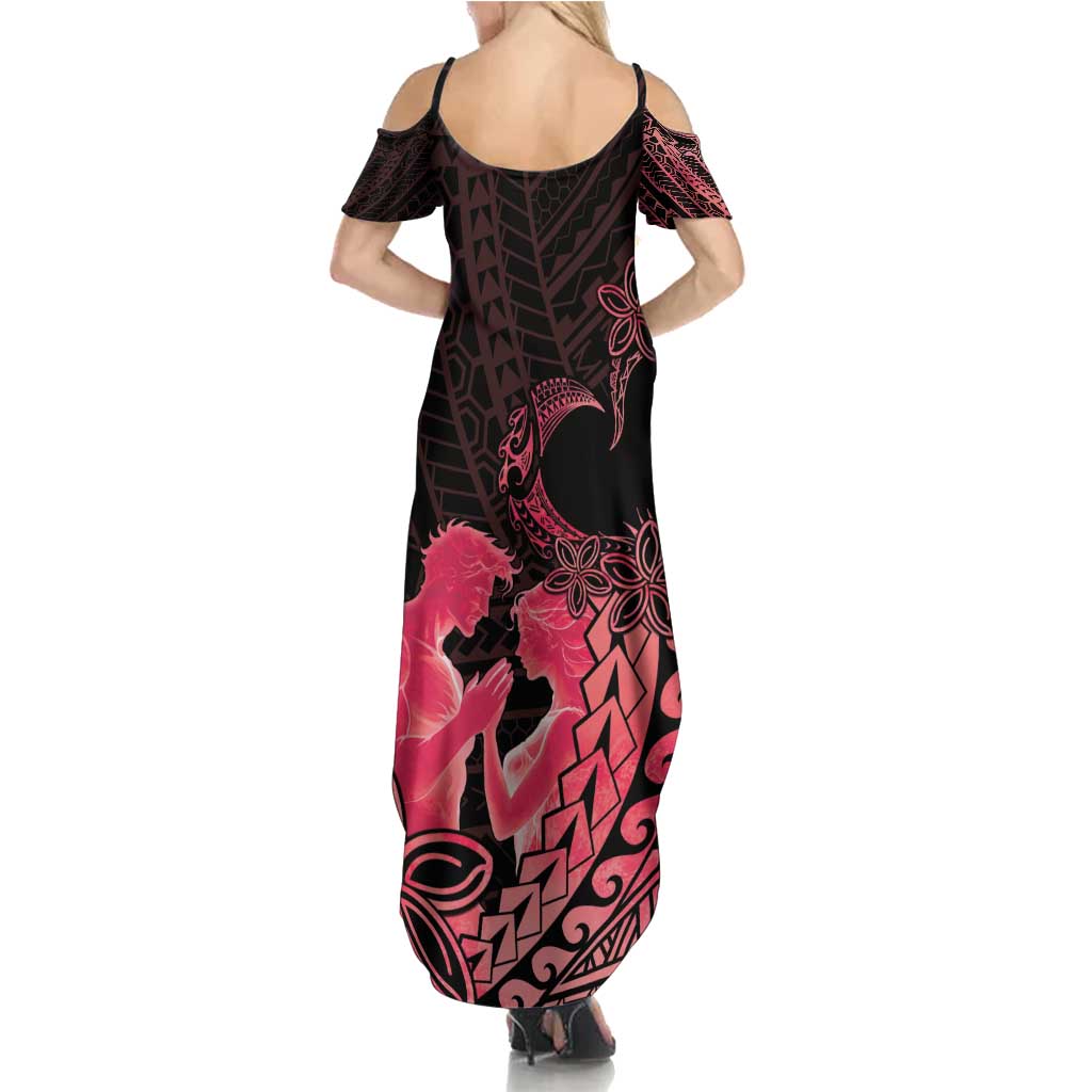 Alofa Samoa Valentine Red Family Matching Summer Maxi Dress and Hawaiian Shirt Love Is The Greatest Thing