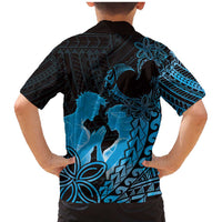 Alofa Samoa Valentine Blue Family Matching Mermaid Dress and Hawaiian Shirt Love Is The Greatest Thing LT05 - Polynesian Pride