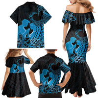 Alofa Samoa Valentine Blue Family Matching Mermaid Dress and Hawaiian Shirt Love Is The Greatest Thing LT05 - Polynesian Pride