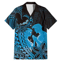 Alofa Samoa Valentine Blue Family Matching Mermaid Dress and Hawaiian Shirt Love Is The Greatest Thing LT05 Dad's Shirt - Short Sleeve Blue - Polynesian Pride