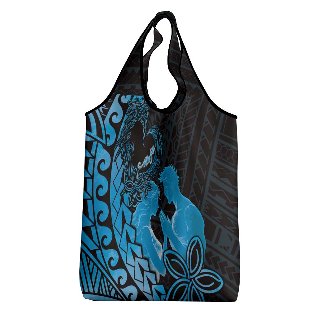Alofa Samoa Valentine Blue Grocery Bag Love Is The Greatest Thing