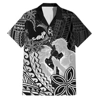 Alofa Samoa Valentine Black Family Matching Mermaid Dress and Hawaiian Shirt Love Is The Greatest Thing LT05 Dad's Shirt - Short Sleeve Black - Polynesian Pride