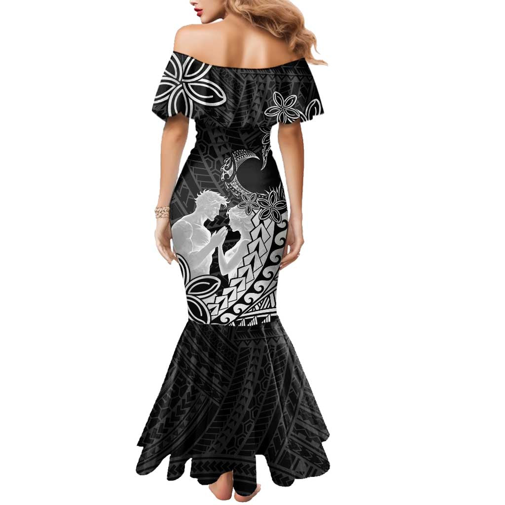 Alofa Samoa Valentine Black Family Matching Mermaid Dress and Hawaiian Shirt Love Is The Greatest Thing LT05 - Polynesian Pride