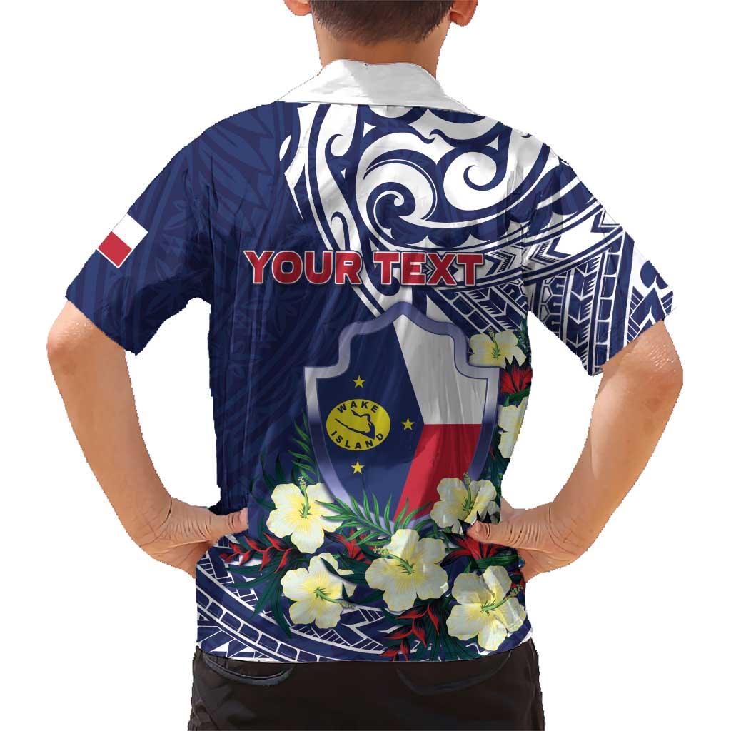 Personalised Wake Island Family Matching Mermaid Dress and Hawaiian Shirt Tribal Pattern With Hibiscus Flowers LT05 - Polynesian Pride