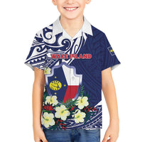Personalised Wake Island Hawaiian Shirt Tribal Pattern With Hibiscus Flowers