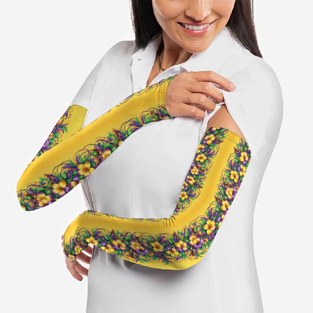 Aloha Hawaii Mardi Gras Arm Sleeves Gold Style