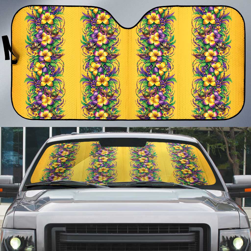 Aloha Hawaii Mardi Gras Auto Sun Shade Gold Style