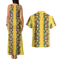 Aloha Hawaii Mardi Gras Couples Matching Tank Maxi Dress and Hawaiian Shirt Gold Style LT05 - Polynesian Pride