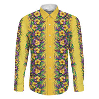 Aloha Hawaii Mardi Gras Family Matching Puletasi and Hawaiian Shirt Gold Style