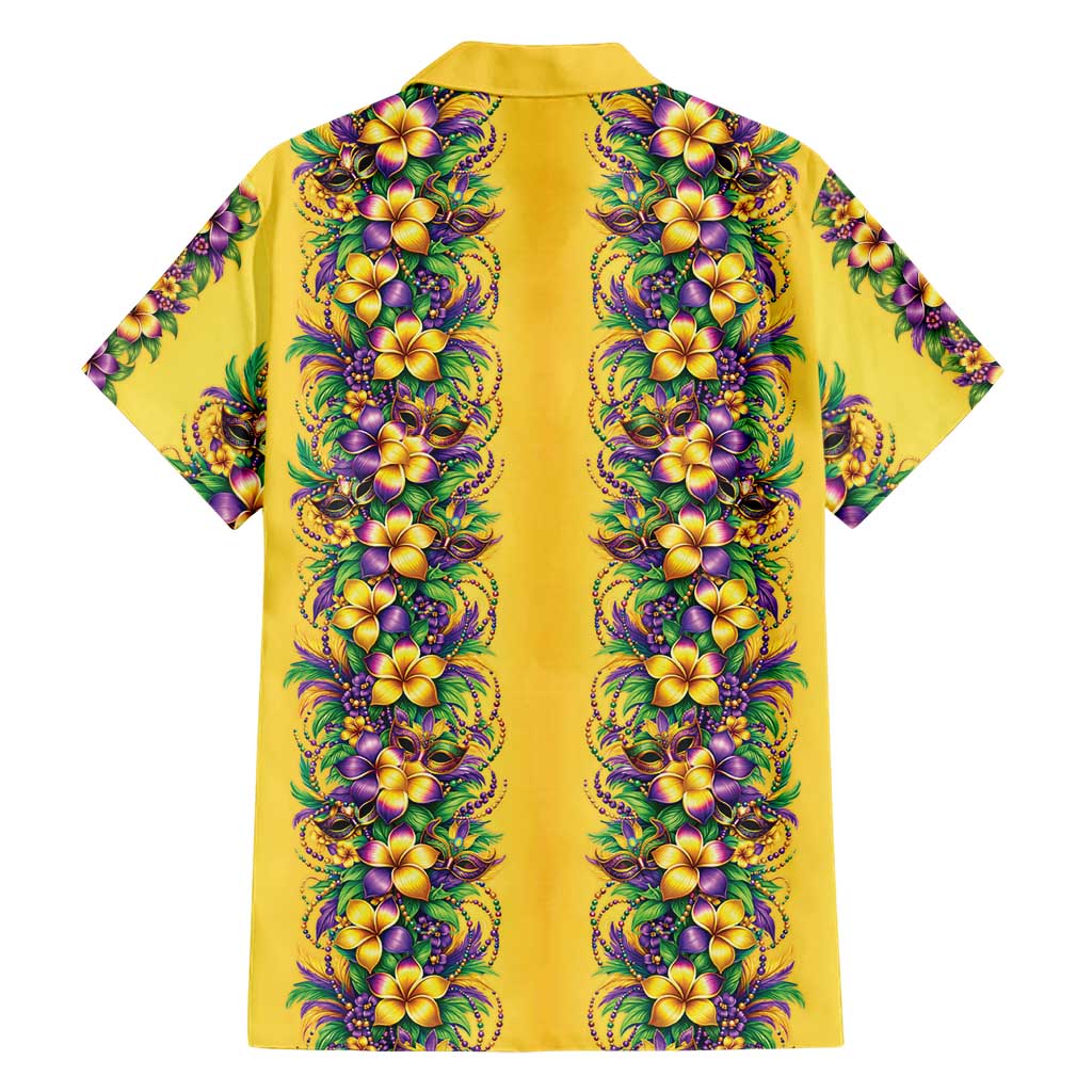 Aloha Hawaii Mardi Gras Family Matching Summer Maxi Dress and Hawaiian Shirt Gold Style