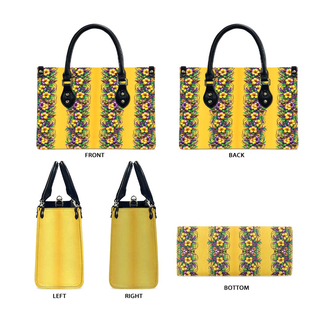 Aloha Hawaii Mardi Gras Leather Bag Gold Style