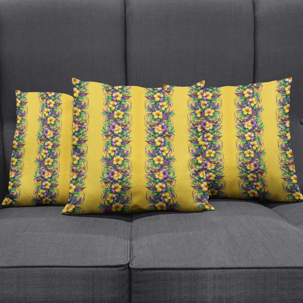Aloha Hawaii Mardi Gras Pillow Cover Gold Style