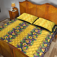 Aloha Hawaii Mardi Gras Quilt Bed Set Gold Style
