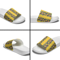 Aloha Hawaii Mardi Gras Slide Sandals Gold Style