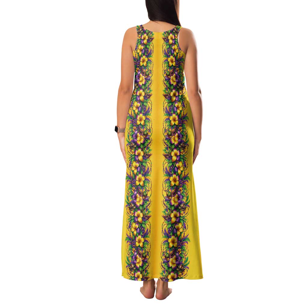 Aloha Hawaii Mardi Gras Tank Maxi Dress Gold Style