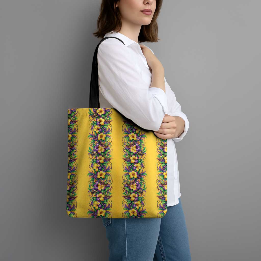 Aloha Hawaii Mardi Gras Tote Bag Gold Style
