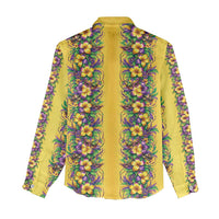 Aloha Hawaii Mardi Gras Women Casual Shirt Gold Style