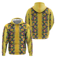 Aloha Hawaii Mardi Gras Zip Hoodie Gold Style