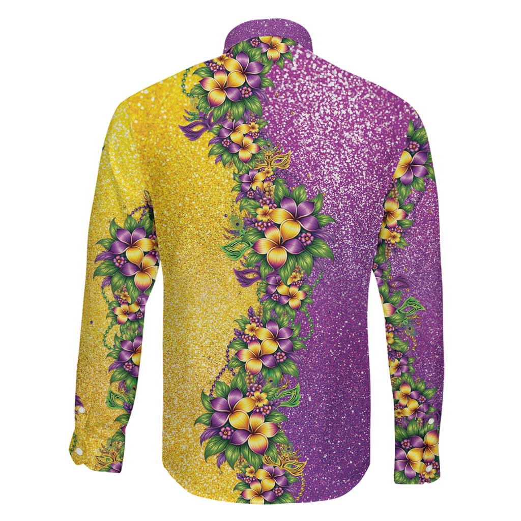 Hawaii Mardi Gras Family Matching Tank Maxi Dress and Hawaiian Shirt Plumeria Lei Beads Glitter Style LT05 - Polynesian Pride