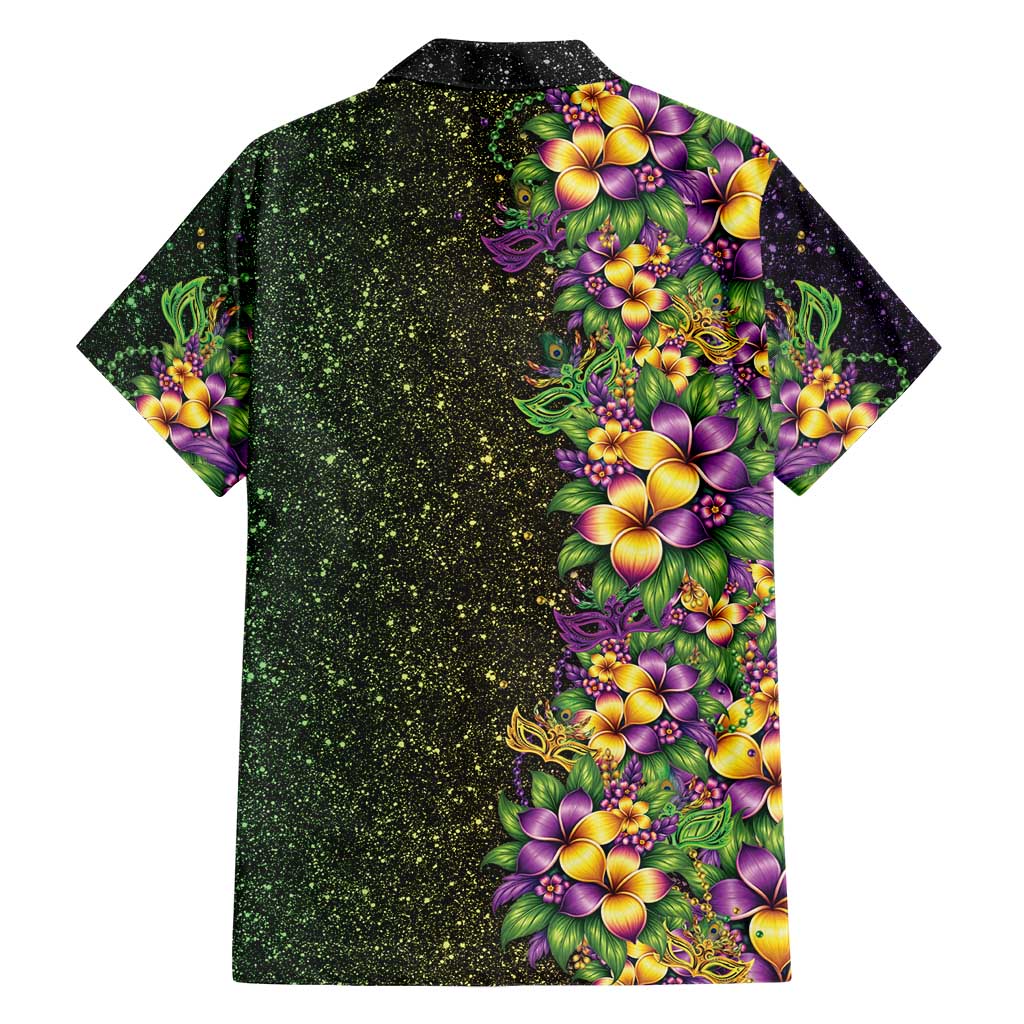 Hawaii Mardi Gras Family Matching Puletasi and Hawaiian Shirt Tropical Flowers Glitter Style