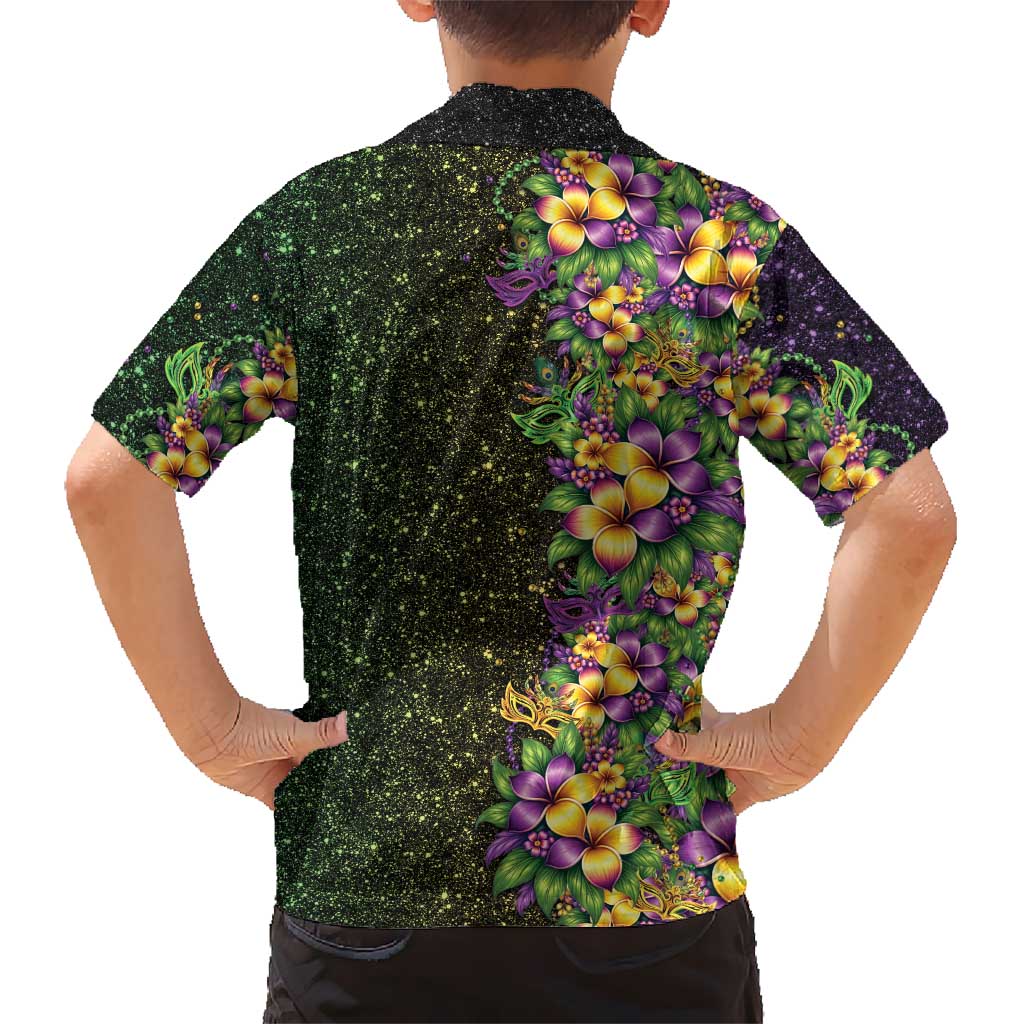 Hawaii Mardi Gras Family Matching Summer Maxi Dress and Hawaiian Shirt Tropical Flowers Glitter Style LT05 - Polynesian Pride