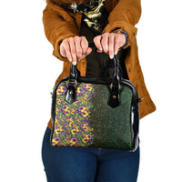 Hawaii Mardi Gras Shoulder Handbag Tropical Flowers Glitter Style