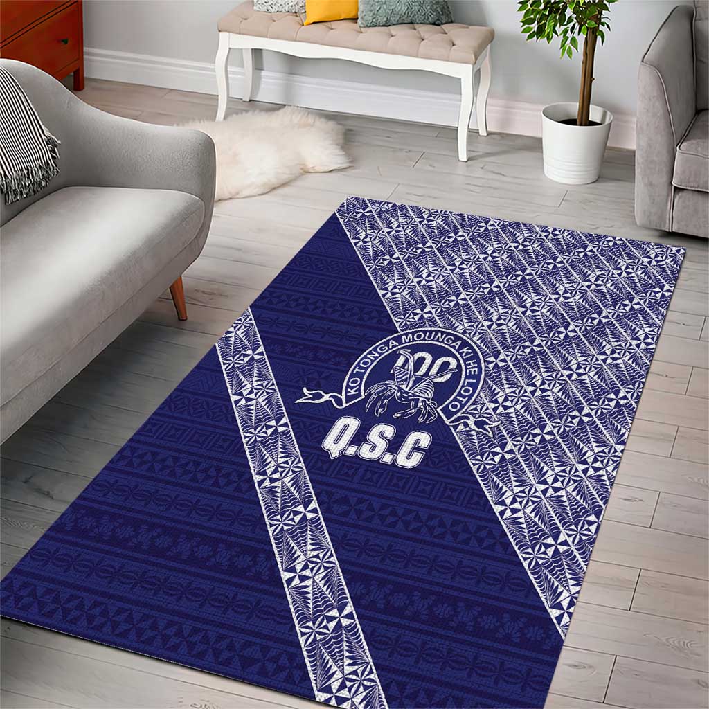 Tonga Queen Salote College Area Rug 100 Years Anniversary Navy Color