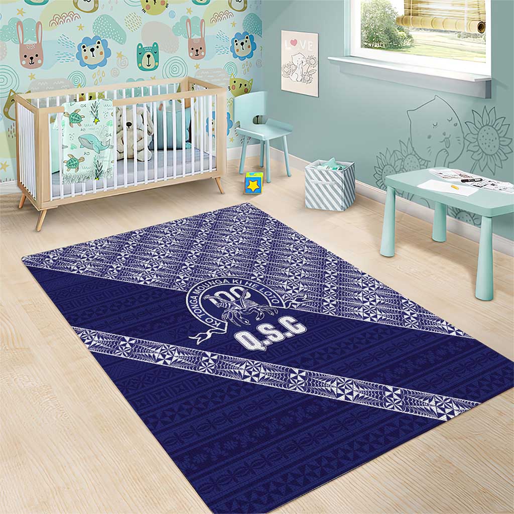 Tonga Queen Salote College Area Rug 100 Years Anniversary Navy Color